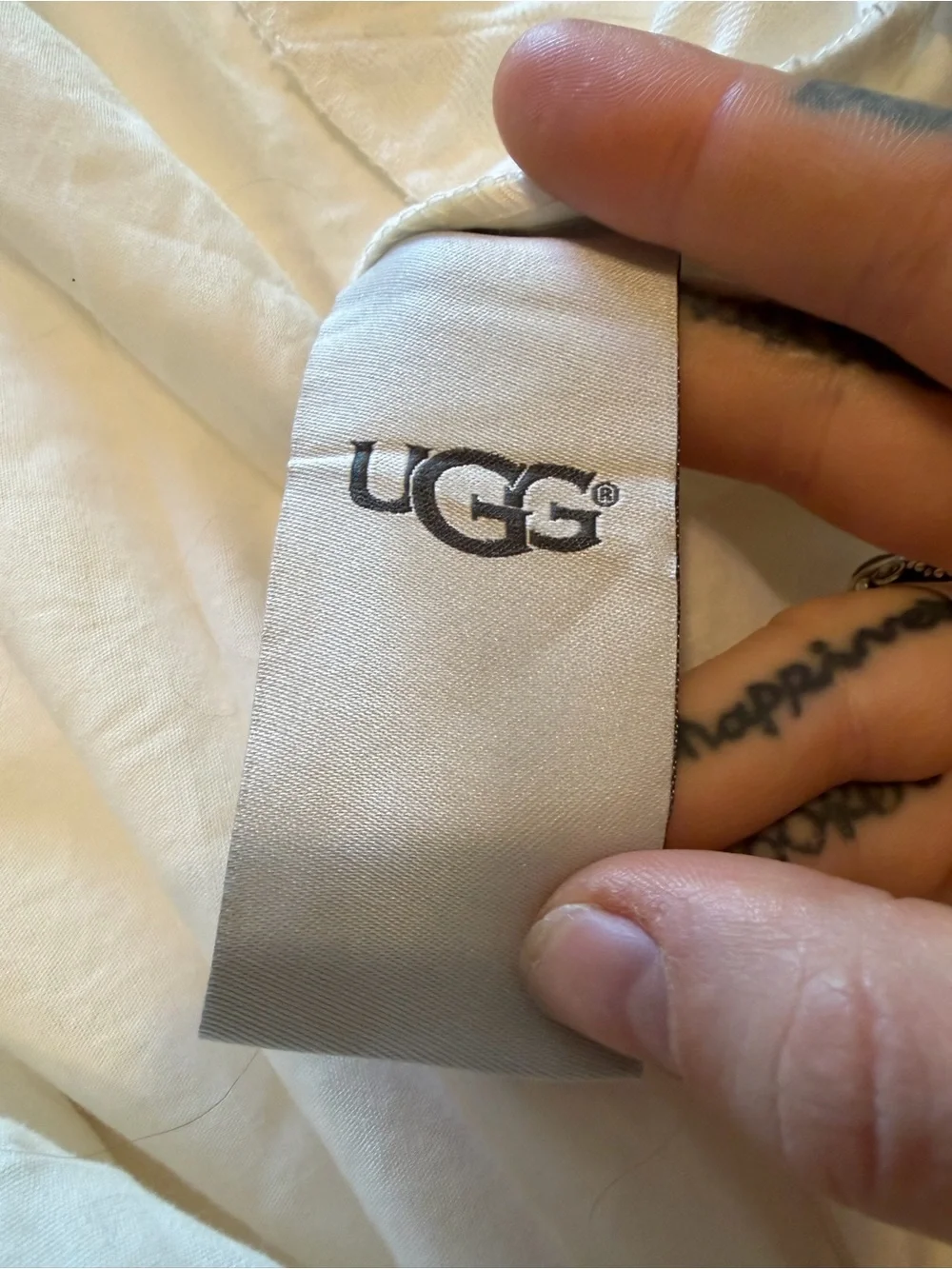 UGG white cotton lightweight Pintuck duvet Cover Chevron stripe design